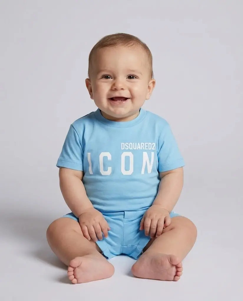 Dsquared2 Bambino | Completo T Shirt e Pantaloncini | Celeste Dsquared2 Neonato