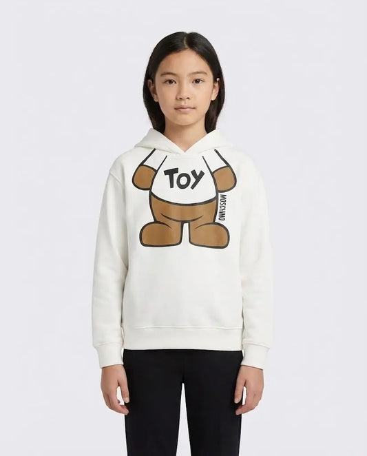 Felpa Moschino Kids | Unisex | Cappuccio Logo Orsetto Toy | Bianco Moschino Kids