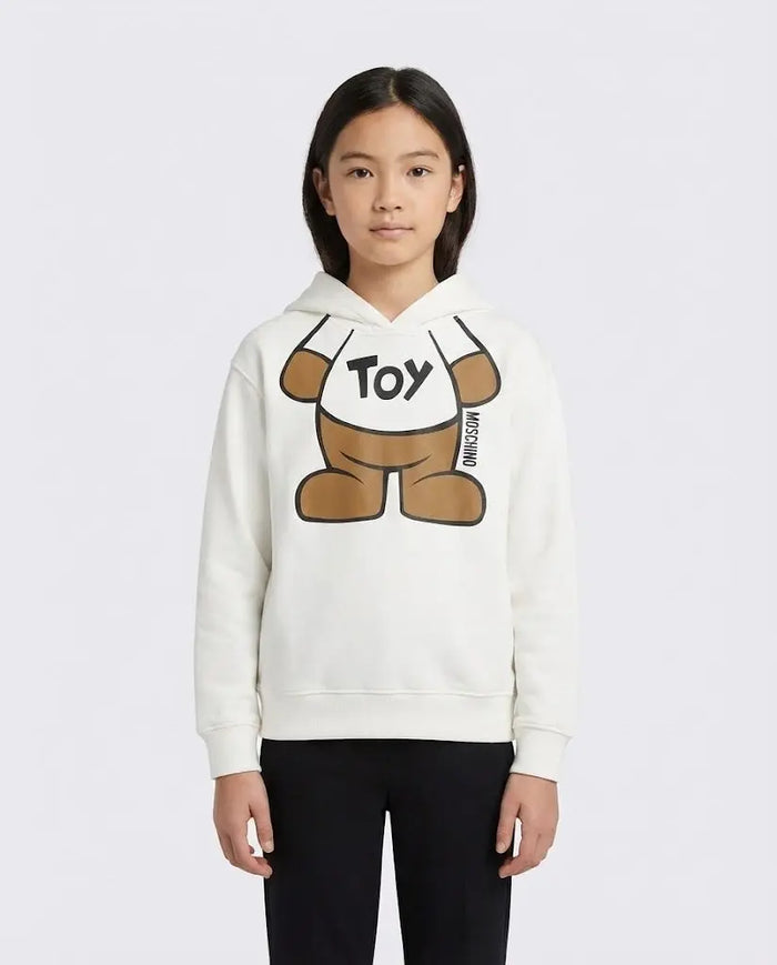 Felpa Moschino Kids | Unisex | Cappuccio Logo Orsetto Toy | Bianco Moschino Kids