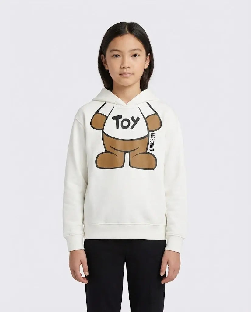 Felpa Moschino Kids | Unisex | Cappuccio Logo Orsetto Toy | Bianco Moschino Kids