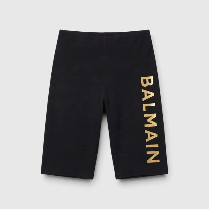 Pantaloncini Balmain Donna | Modello Ciclista | Logo Oro Balmain