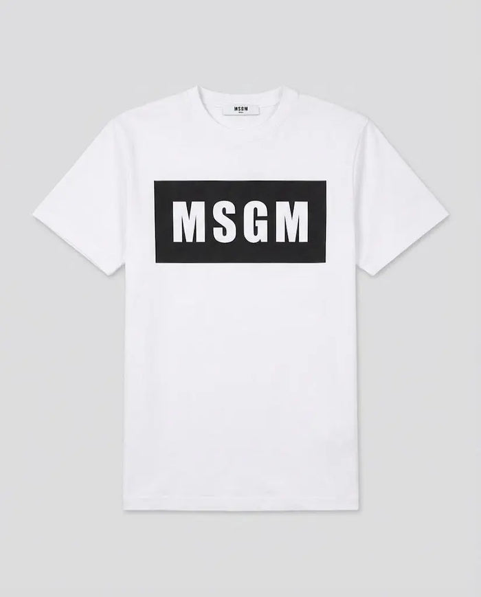 T Shirt Msgm | Modello Unisex | Logo | Bianco MSGM