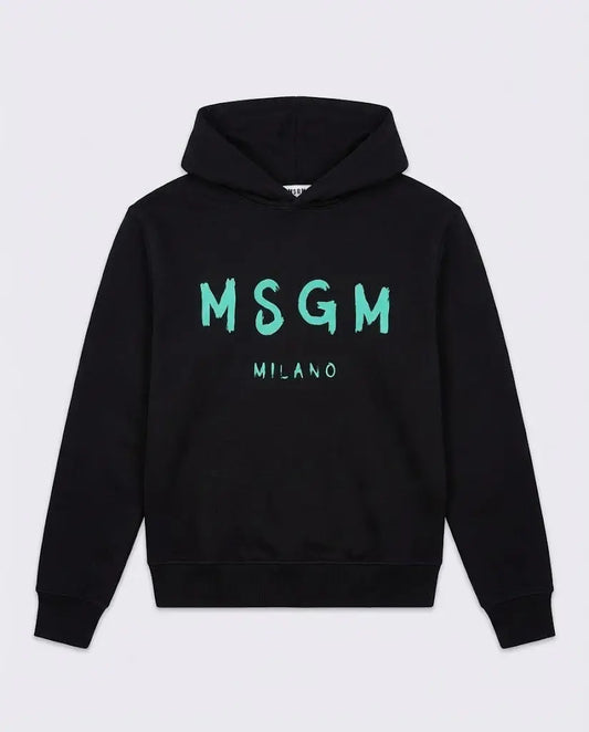 Felpa Msgm | Modello Unisex | Cappuccio con Logo | Nero | Outlet MSGM