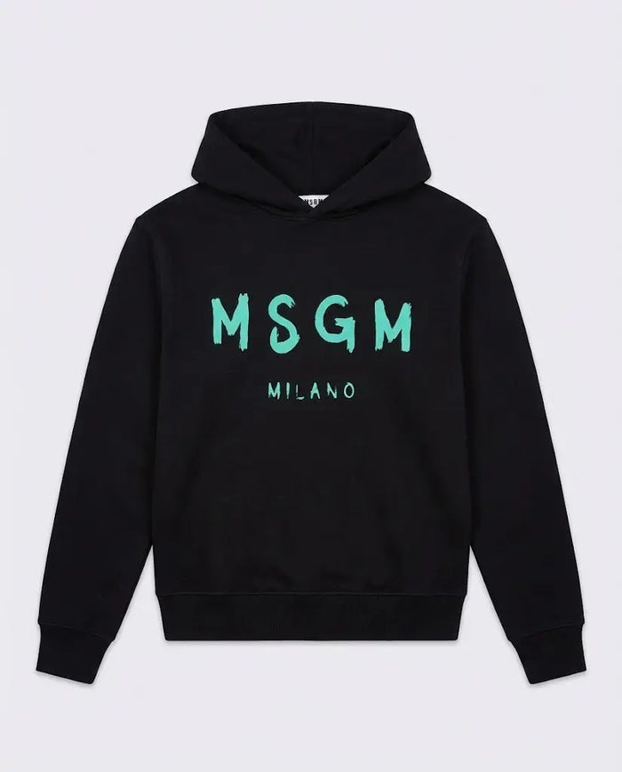 Felpa Msgm | Modello Unisex | Cappuccio con Logo | Nero | Outlet MSGM