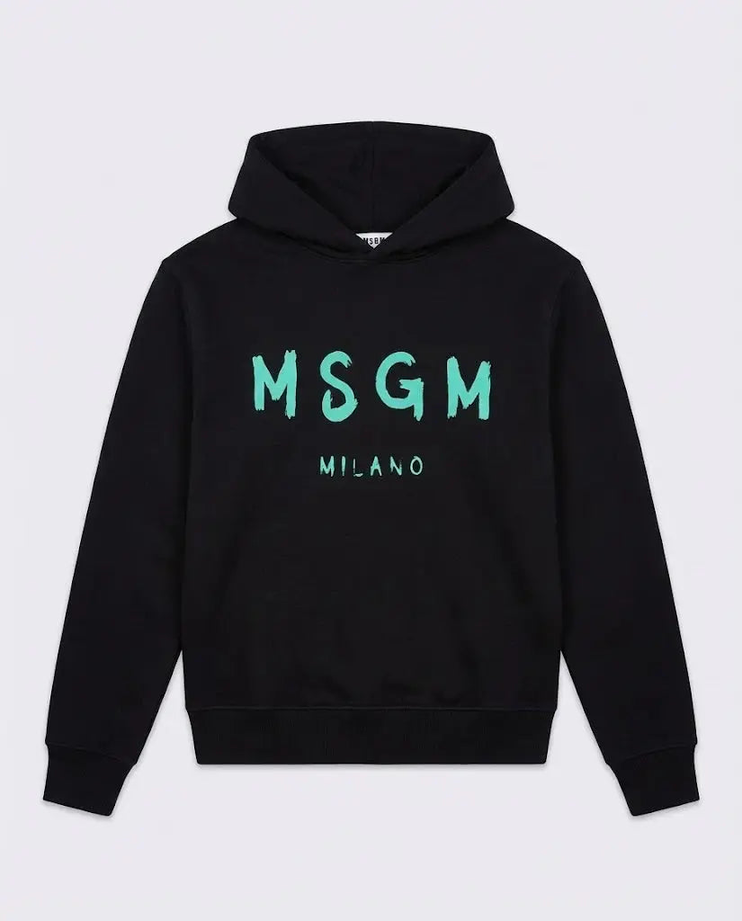 Felpa Msgm | Modello Unisex | Cappuccio con Logo | Nero | Outlet MSGM