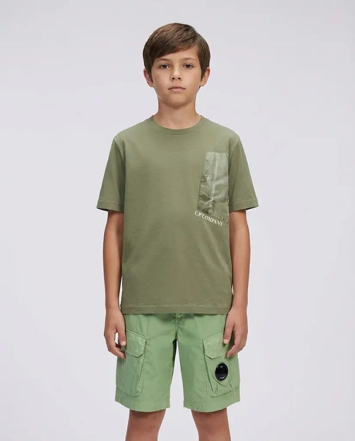 T Shirt CP Company | Tasca e Logo | Verde | Outlet CP Company