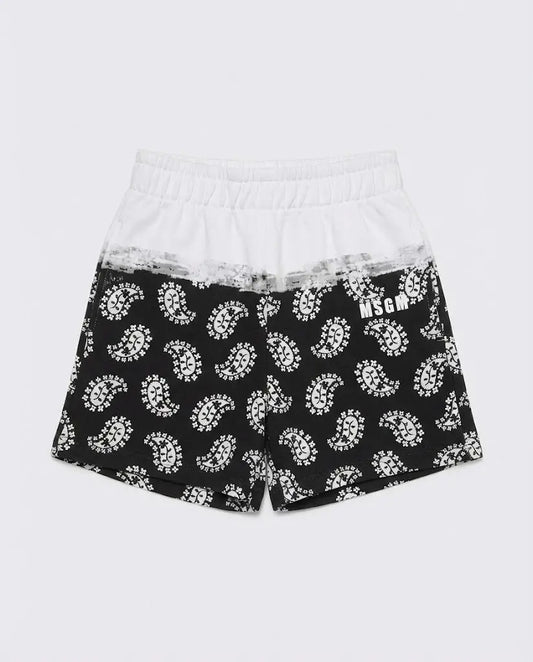 Pantaloncini Msgm | Unisex | Bandana | Bianco e Nero | Outlet MSGM