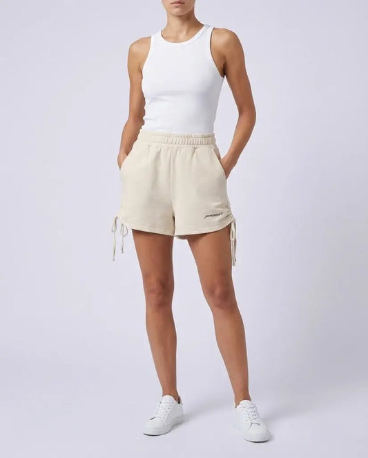 Hinnominate Donna | Pantaloncini Frange Con Logo | Beige Hinnominate