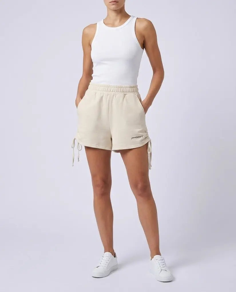 Hinnominate Donna | Pantaloncini Frange Con Logo | Beige Hinnominate