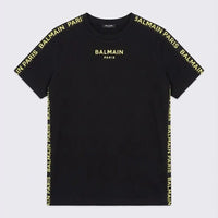 T Shirt Balmain | Banda Logo Oro | Nero Balmain
