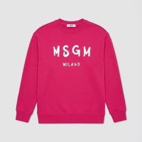 Felpa Msgm | Modello Unisex | Girocollo con Logo | Fucsia | Outlet MSGM