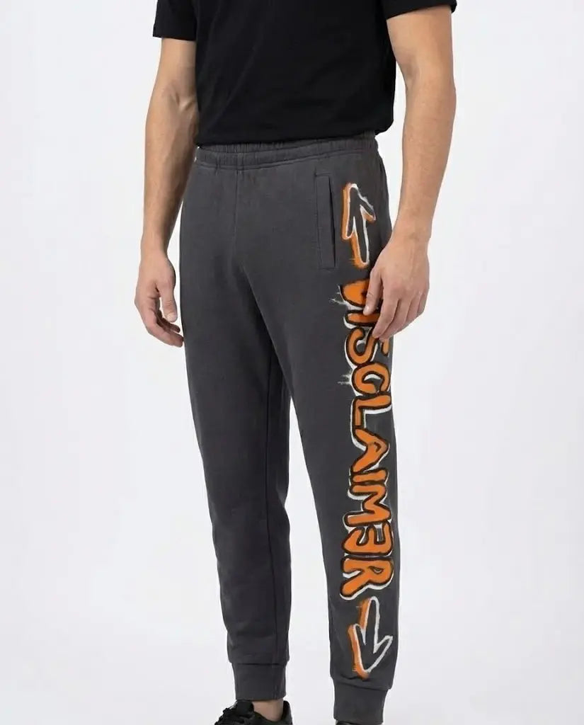Pantaloni Disclaimer Uomo | Logo Laterale | Grigio Scuro Disclaimer