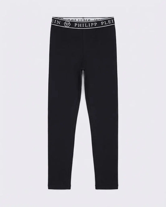 Leggings Philipp Plein Donna | Logo Elastico | Nero Philipp Plein