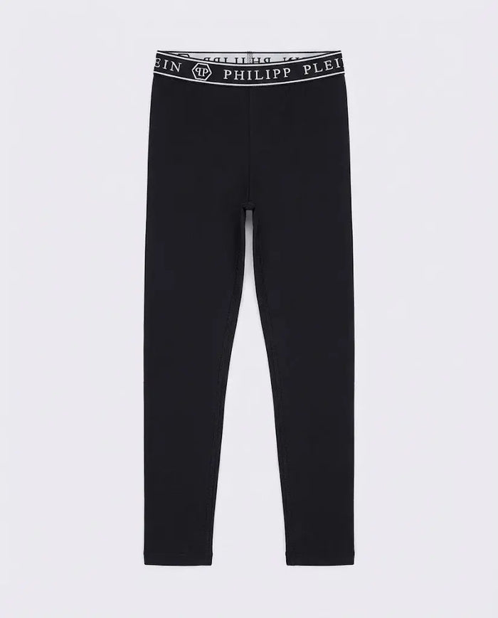 Leggings Philipp Plein Donna | Logo Elastico | Nero Philipp Plein