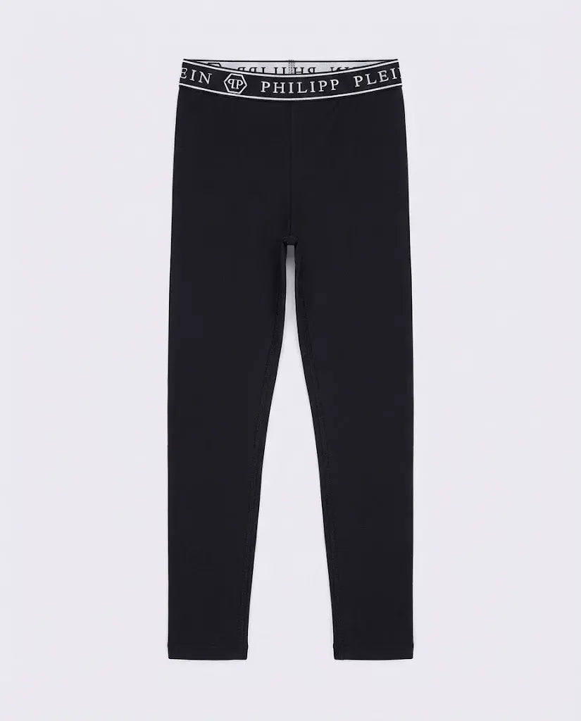 Leggings Philipp Plein Donna | Logo Elastico | Nero Philipp Plein