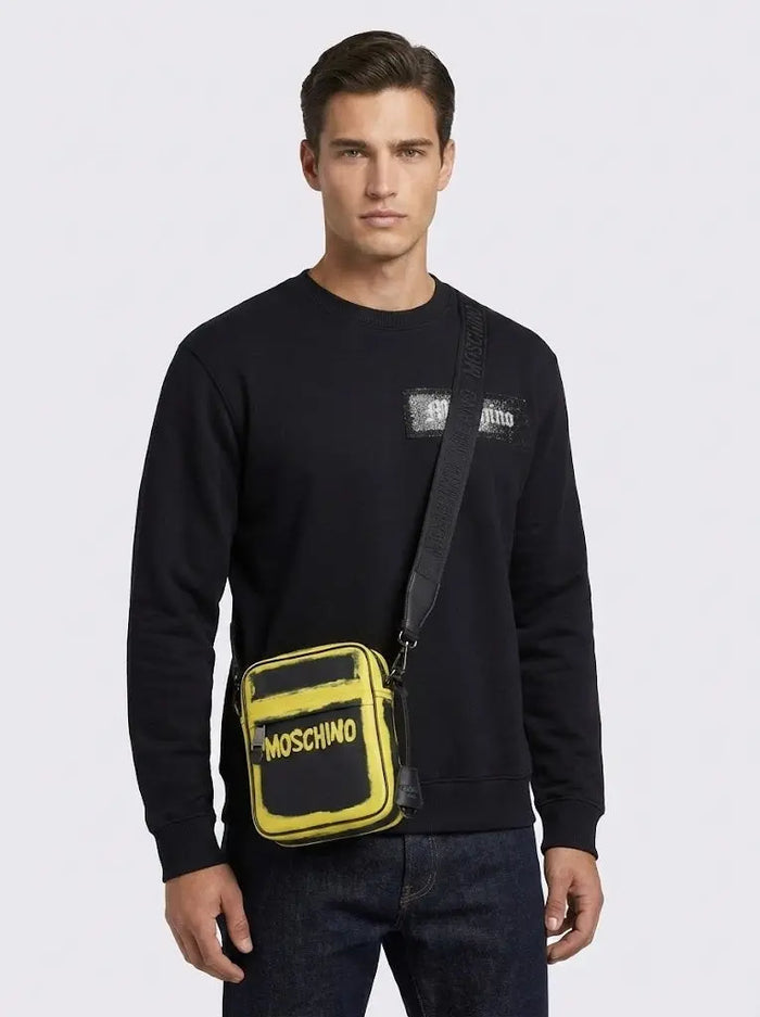 Tracolla Moschino Uomo | Modello Uomo con Logo | Nero Moschino