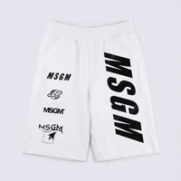 Pantaloncini Msgm | Modello Unisex | Multi Logo | Bianco MSGM