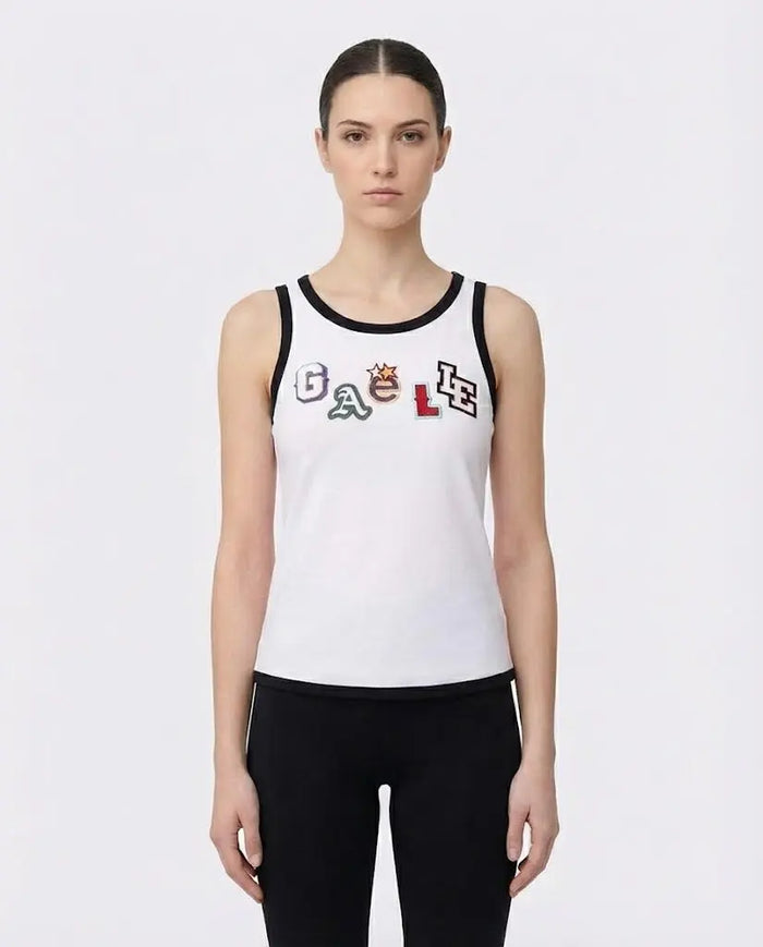 Canottiera Gaelle Donna Basket Bianco Gaelle Paris