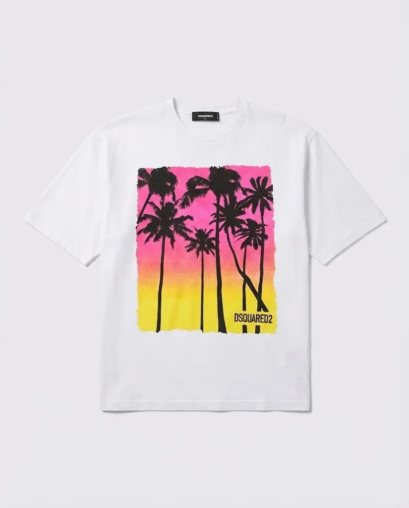 T Shirt Dsquared2 | Logo Palm | Bianco Dsquared2