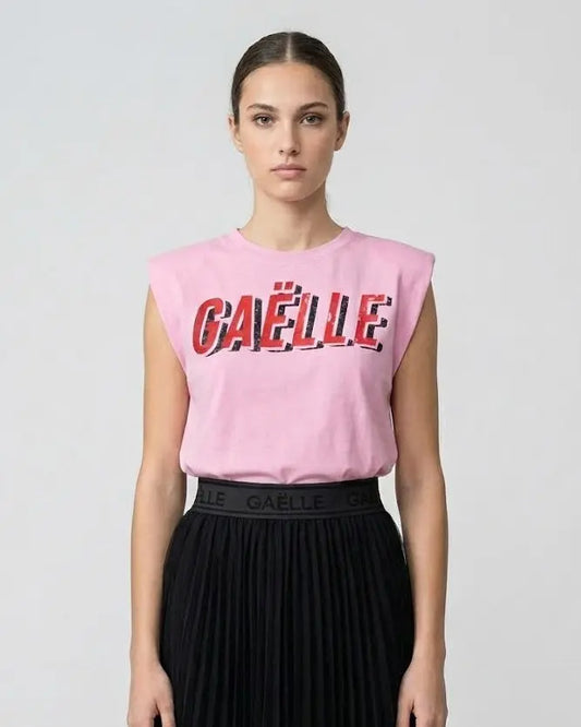 Gaelle Paris Donna | Canotta con Logo | Rosa | Outlet Gaelle Paris