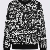 Felpa Versace Jeans Couture Uomo | Logo Graffiti Oversize | Nero Versace Jeans