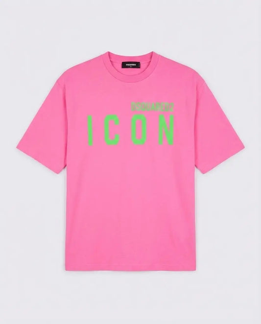 T Shirt Dsquared2 Icon | Logo Verde | Fucsia Dsquared2