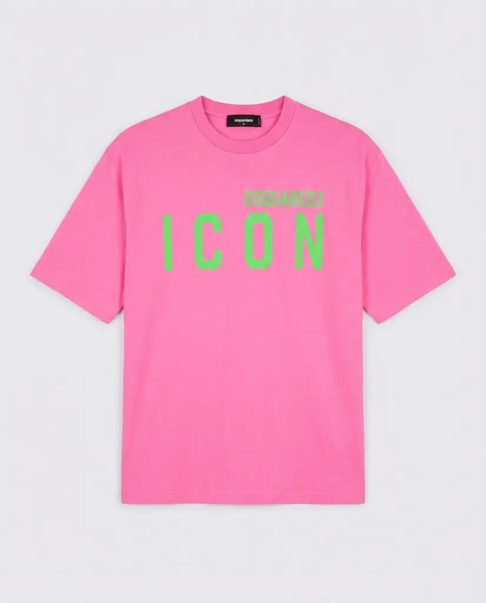 T Shirt Dsquared2 Icon | Logo Verde | Fucsia Dsquared2
