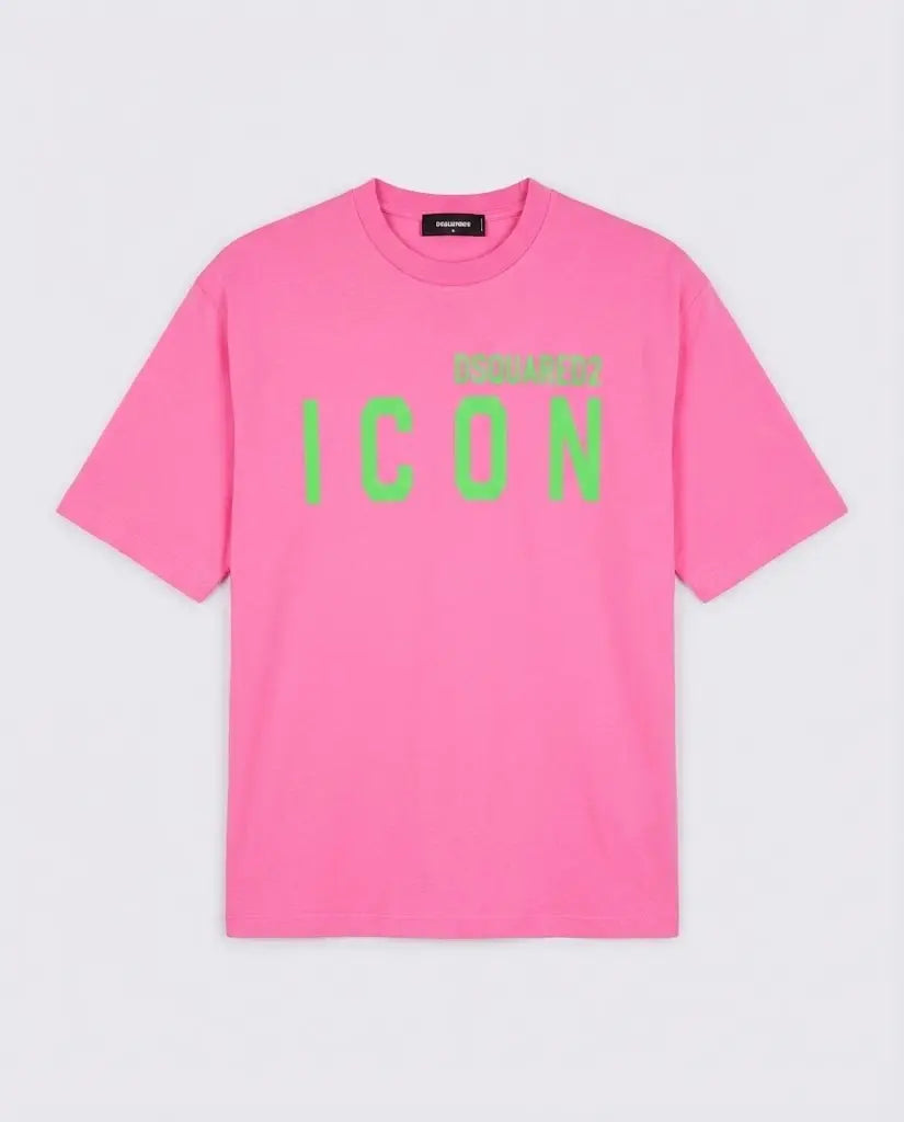 T Shirt Dsquared2 Icon | Logo Verde | Fucsia Dsquared2