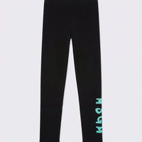 Leggings Msgm Donna | Nylon | Logo Tiffany | Nero | Outlet MSGM