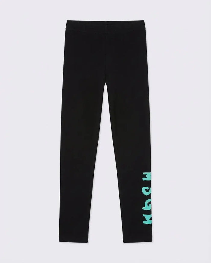 Leggings Msgm Donna | Nylon | Logo Tiffany | Nero | Outlet MSGM