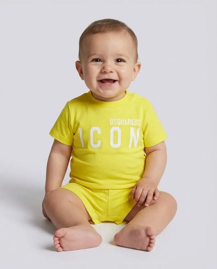 Dsquared2 Bambino | Completo T Shirt e Pantaloncini | Giallo Dsquared2 Neonato