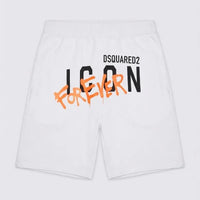 Pantaloncini Dsquared2 | Bermuda Unisex | Logo Icon Forever | Bianco Dsquared2
