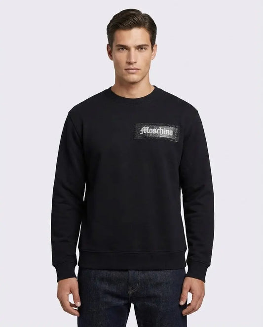 Felpa Moschino Uomo | Modello Oversize con Logo | Nero Moschino