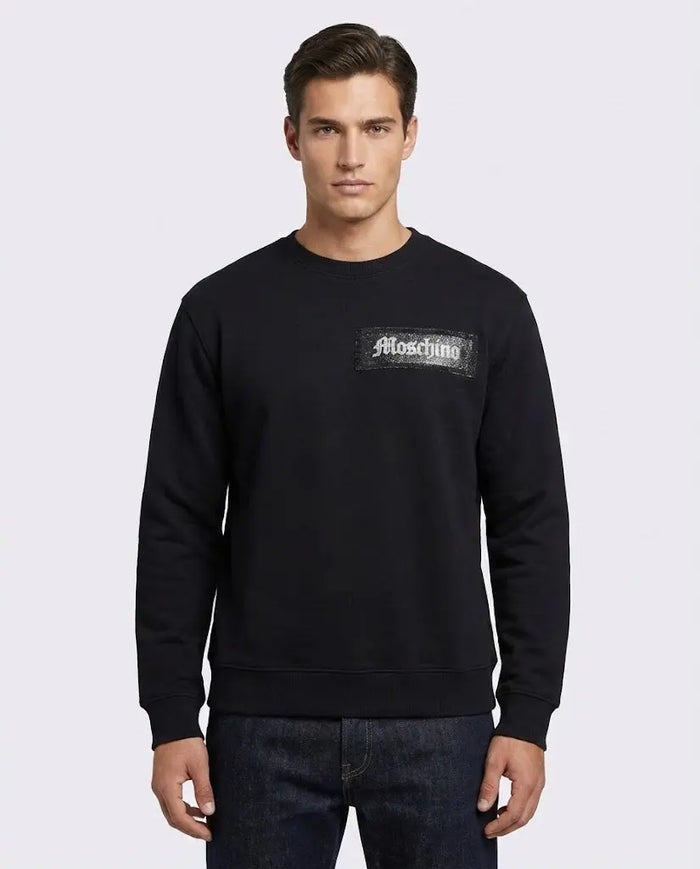 Felpa Moschino Uomo | Modello Oversize con Logo | Nero Moschino