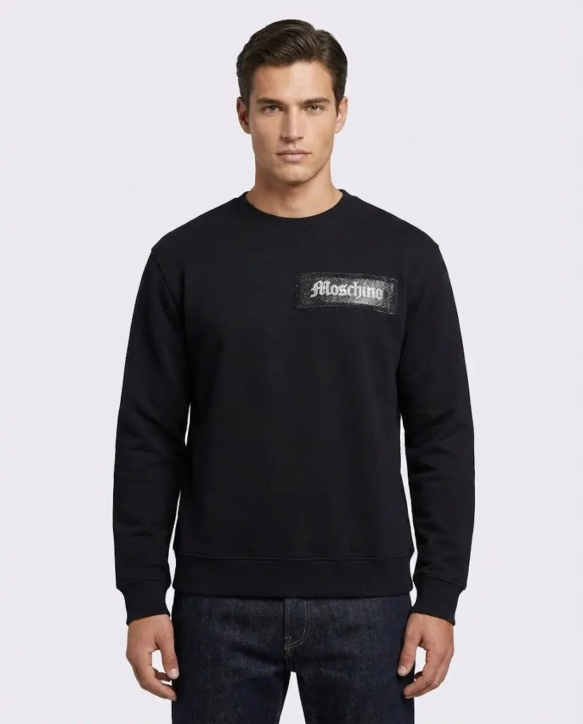 Felpa Moschino Uomo | Modello Oversize con Logo | Nero Moschino