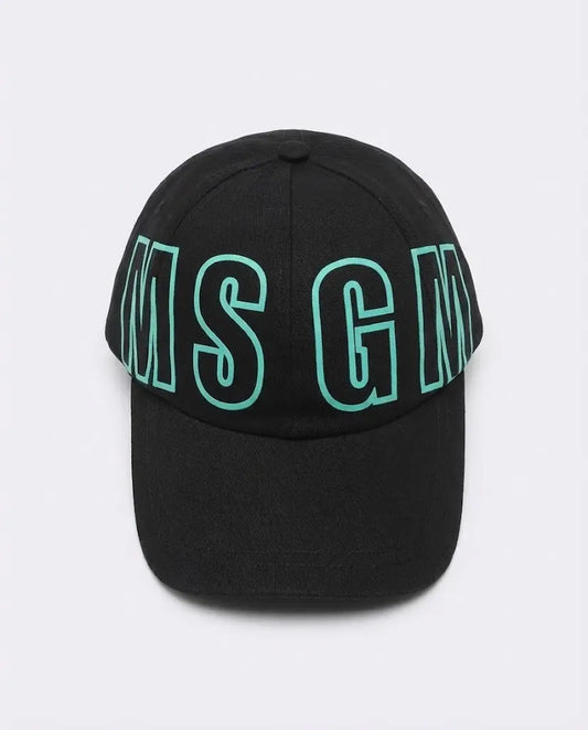 Cappello Msgm con Maxi Logo Tiffany | Colore Nero | Accessori Outlet MSGM