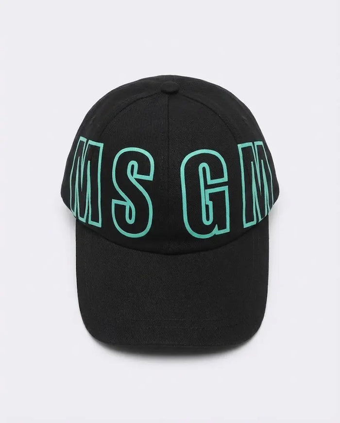 Cappello Msgm con Maxi Logo Tiffany | Colore Nero | Accessori Outlet MSGM