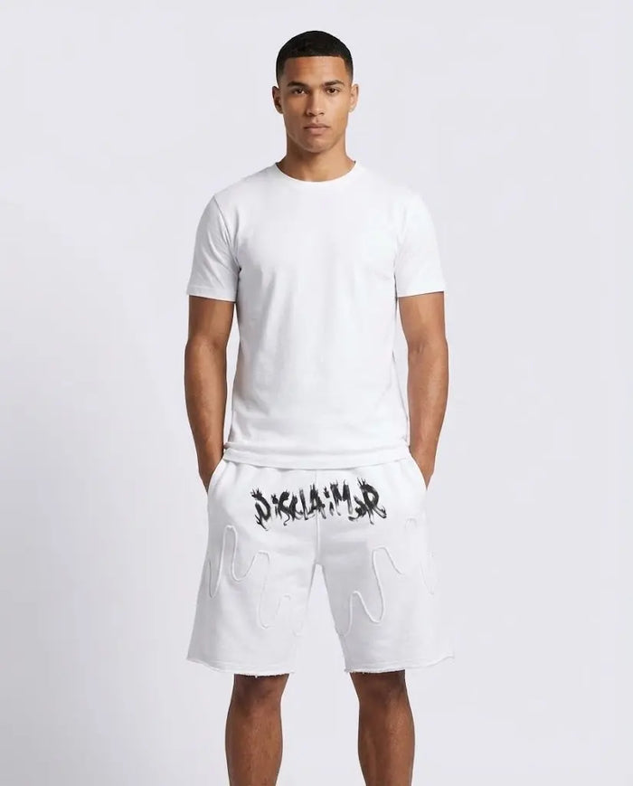 Pantaloncini Disclaimer Uomo | Logo Fiamma | Bianco Disclaimer