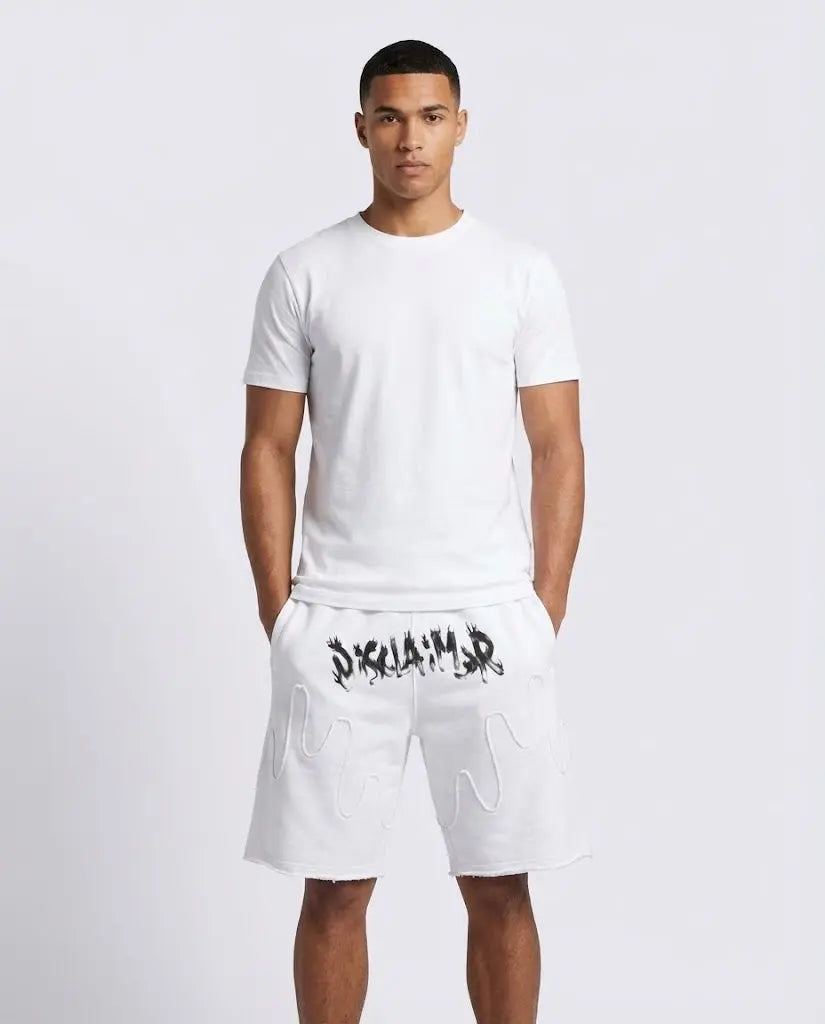 Pantaloncini Disclaimer Uomo | Logo Fiamma | Bianco Disclaimer