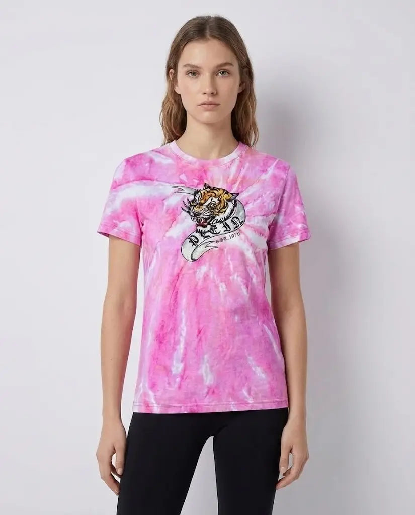 T Shirt Philipp Plein | Tigre Tie Dye | Fucsia Philipp Plein