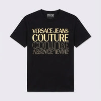 T Shirt Versace Jeans Couture Donna | Logo Oro | Nero Versace Jeans