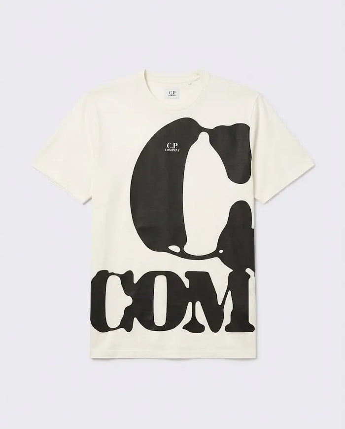 T Shirt CP Company | Oversize Logo | Bianco | Outlet CP Company
