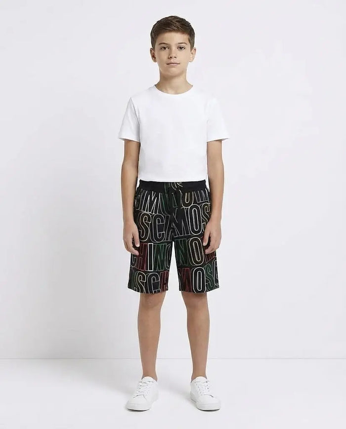 Pantaloncini Moschino Kids | Unisex | Logo All Over | Nero Moschino Kids