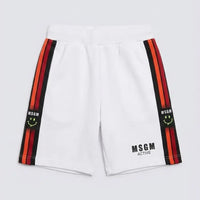 Pantaloncini Msgm | Modello Sport | Logo Banda | Bianco | Outlet MSGM