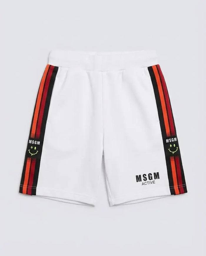 Pantaloncini Msgm | Modello Sport | Logo Banda | Bianco | Outlet MSGM