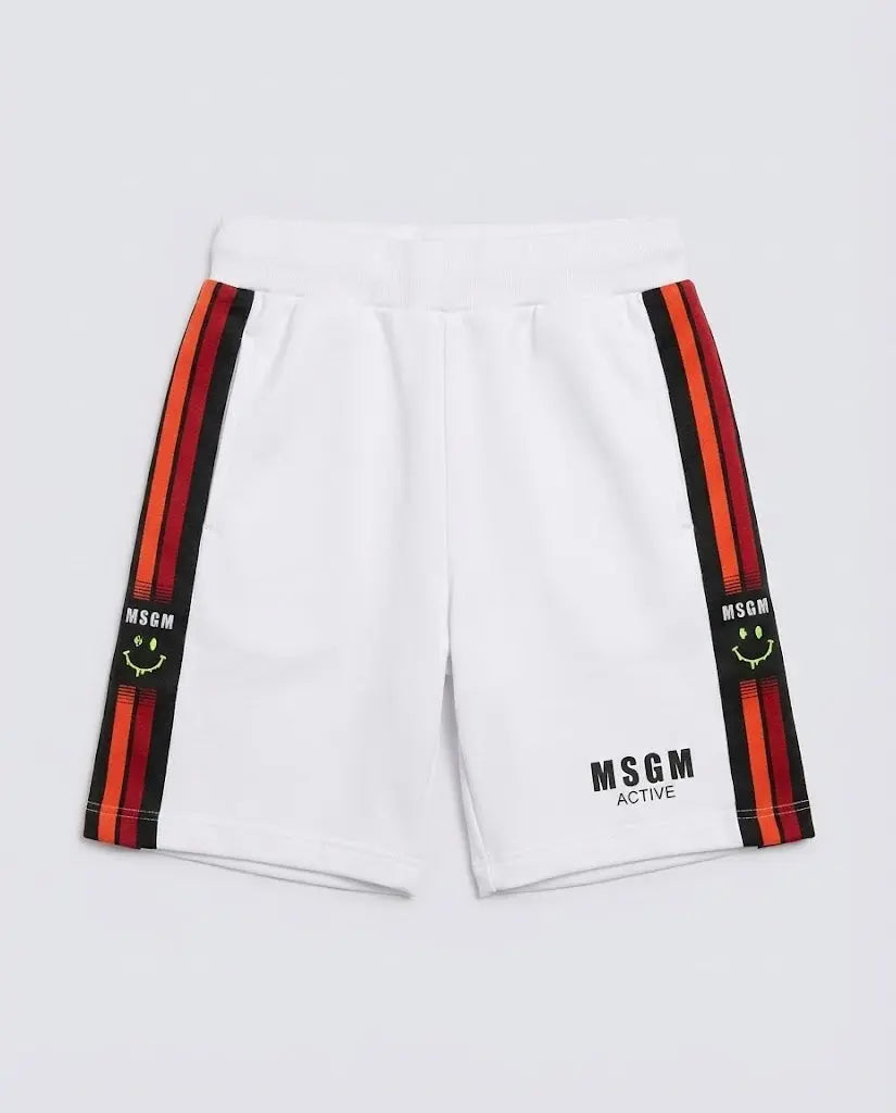Pantaloncini Msgm | Modello Sport | Logo Banda | Bianco | Outlet MSGM