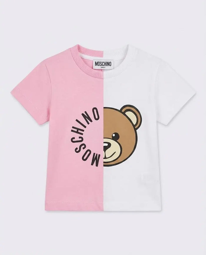 Moschino Bambina Neonata | T Shirt Rosa e Bianca | Moschino Kids Outlet Moschino Kids Neonato
