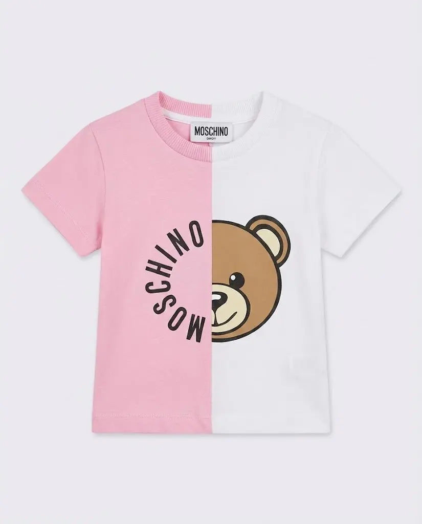 Moschino Bambina Neonata | T Shirt Rosa e Bianca | Moschino Kids Outlet Moschino Kids Neonato