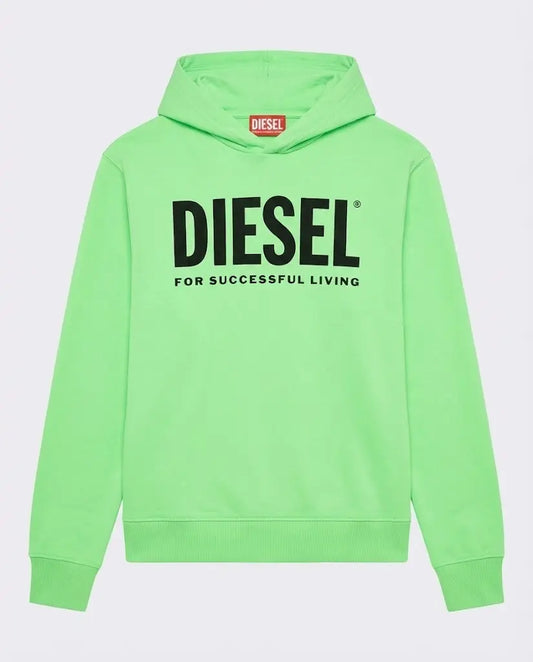 Felpa Diesel | Verde Fluo con Logo | Outlet Diesel