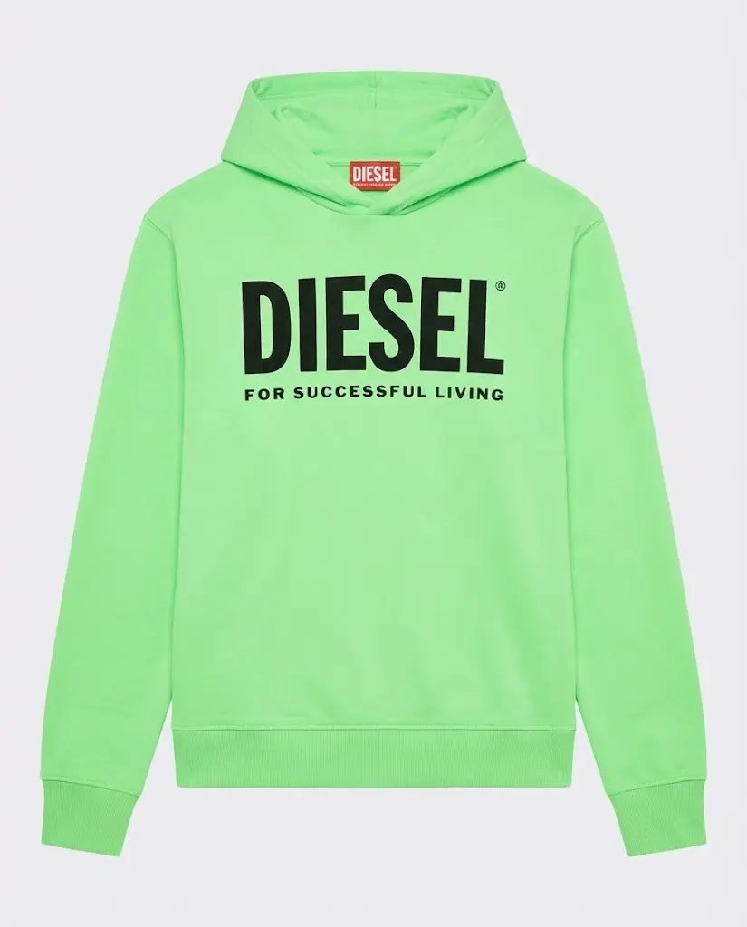 Felpa Diesel | Verde Fluo con Logo | Outlet Diesel